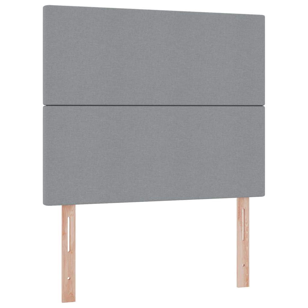 LED tárolós ágy matraccal Világosszürke 120 x 190 cm Szövet