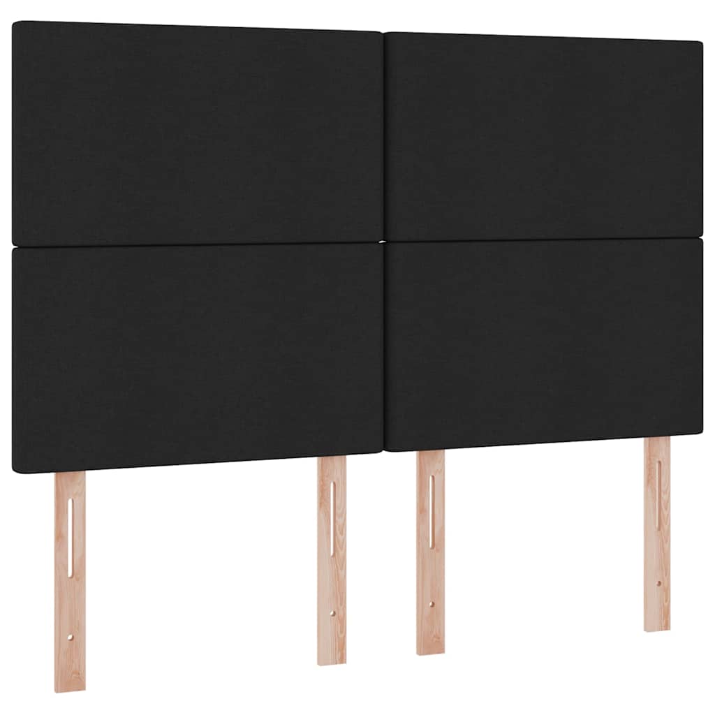 LED tárolós ágy matraccal Fekete 140 x 190 cm Szövet