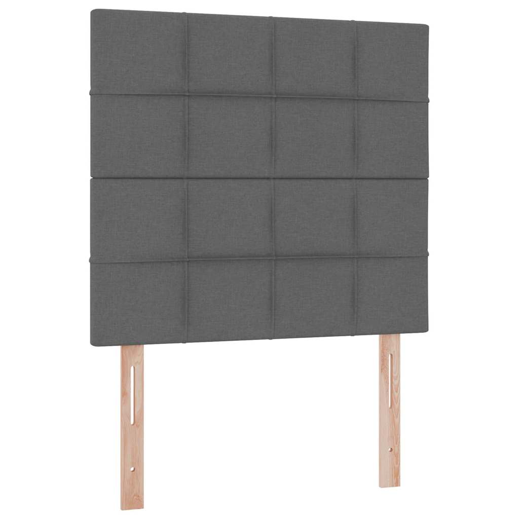LED tárolós ágy matraccal Sötétszürke 90 x 200 cm Szövet