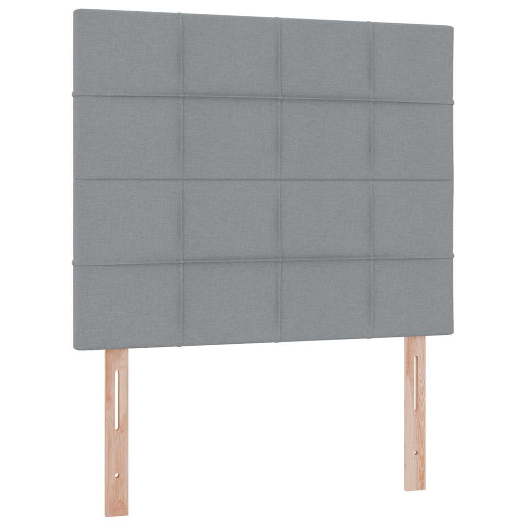 LED tárolós ágy matraccal Világosszürke 120 x 200 cm Szövet
