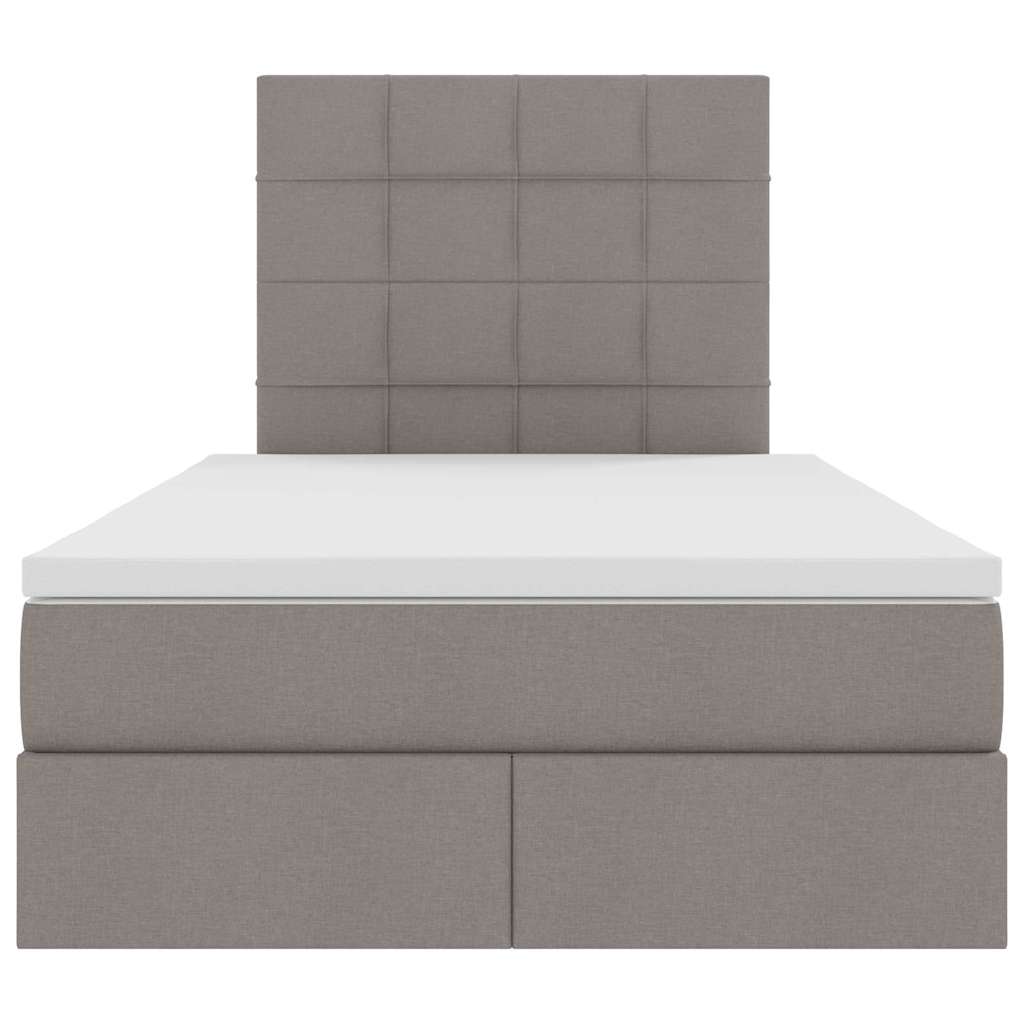 LED tárolós ágy matraccal Tópszínű 120 x 200 cm Szövet