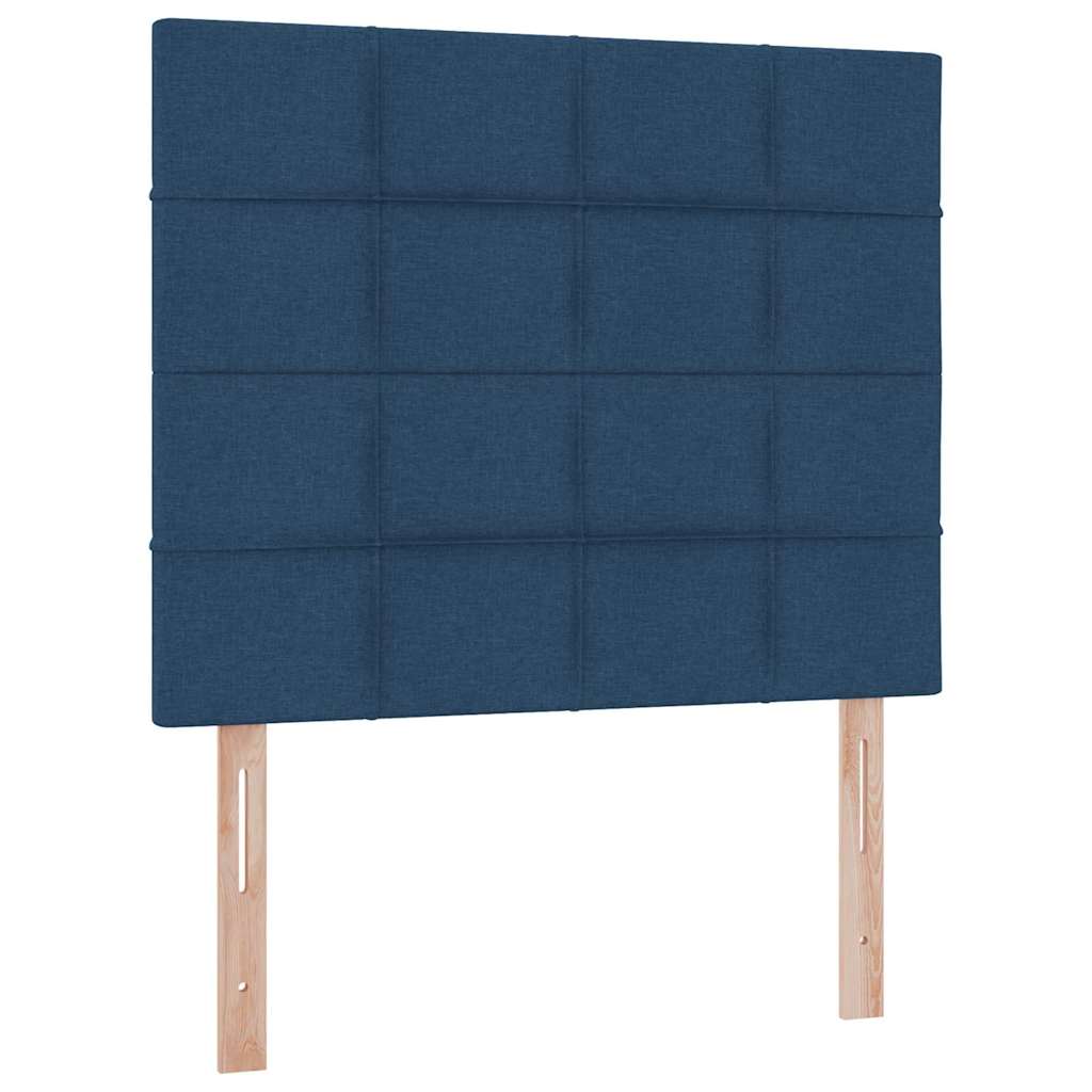 LED tárolós ágy matraccal Kék 120 x 200 cm Szövet