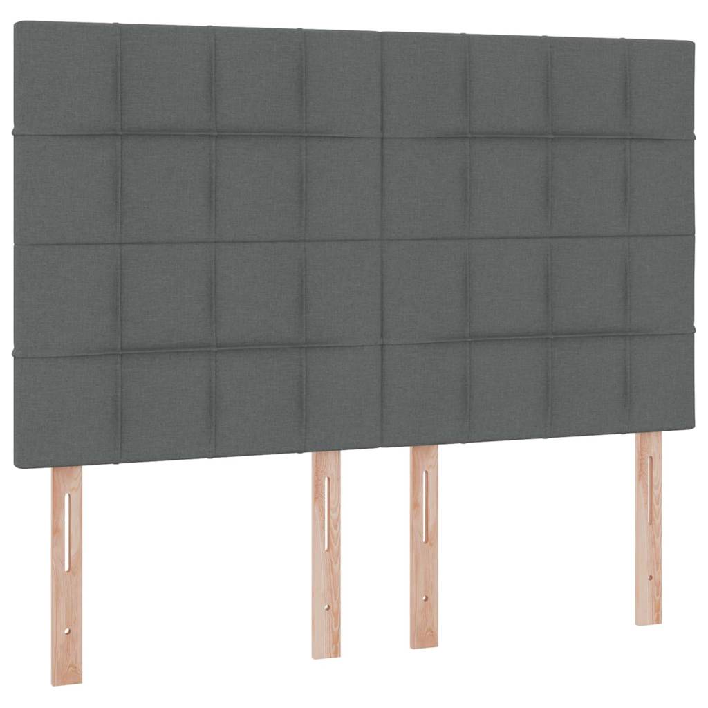 LED tárolós ágy matraccal Sötétszürke 140 x 190 cm Szövet