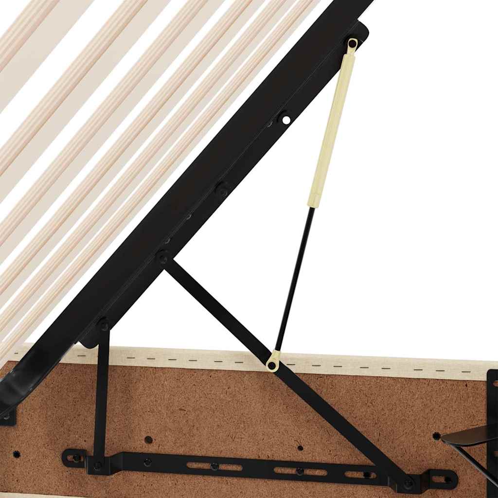 LED tárolós ágy matraccal Krém 180 x 200 cm Szövet