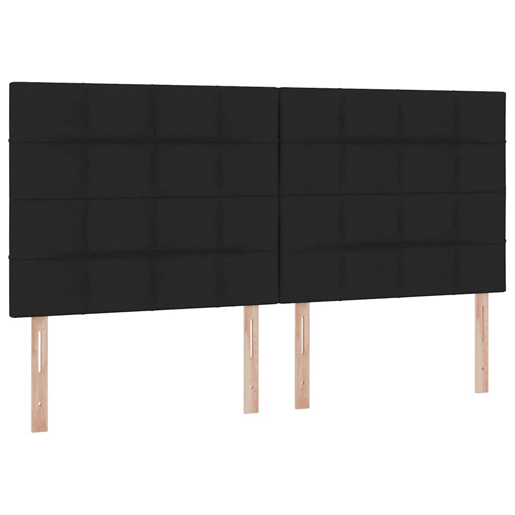 LED tárolós ágy matraccal Fekete 200 x 200 cm Szövet
