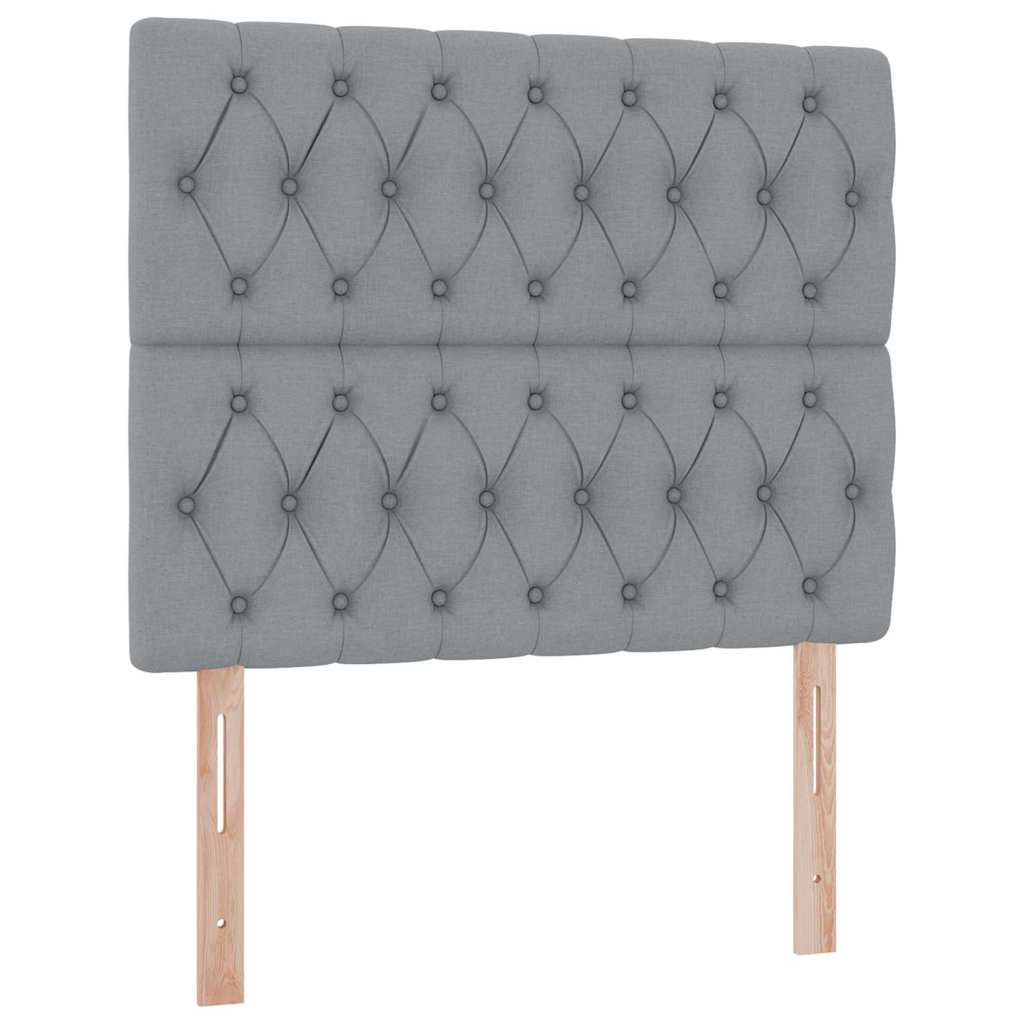 LED tárolós ágy matraccal Világosszürke 120 x 190 cm Szövet