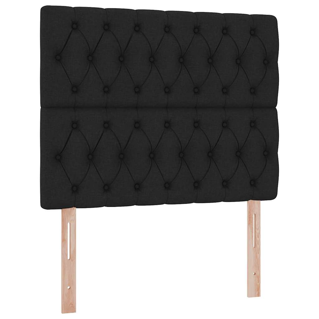 LED tárolós ágy matraccal Fekete 120 x 200 cm Szövet