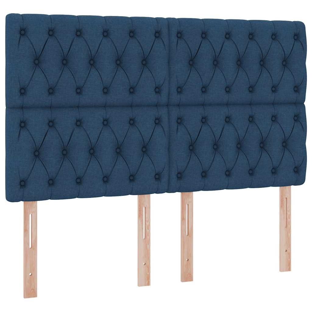LED tárolós ágy matraccal Kék 140 x 200 cm Szövet