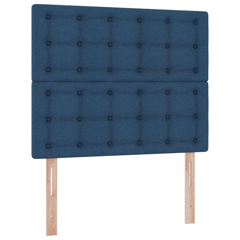 LED tárolós ágy matraccal Kék 120 x 190 cm Szövet