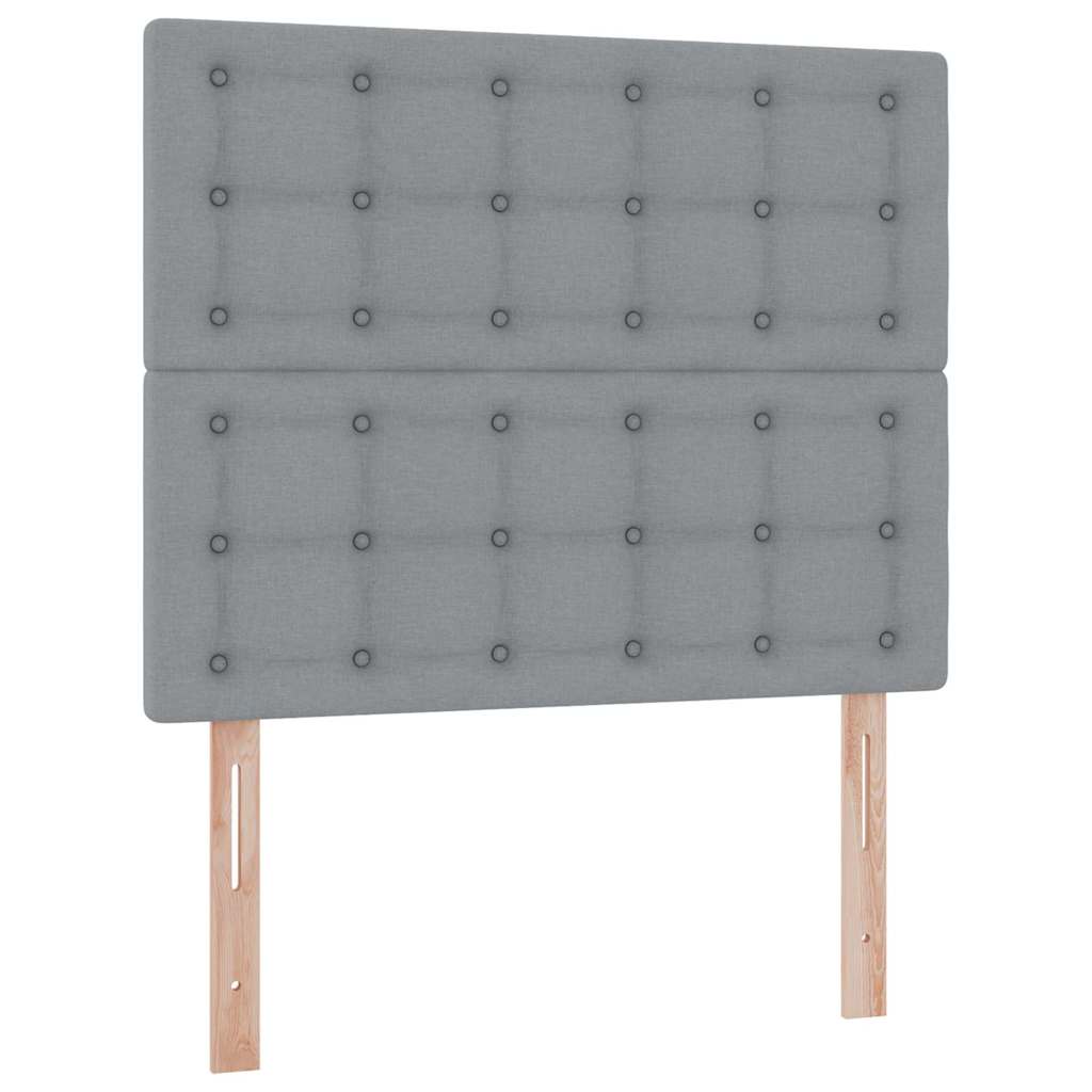 LED tárolós ágy matraccal Világosszürke 120 x 200 cm Szövet
