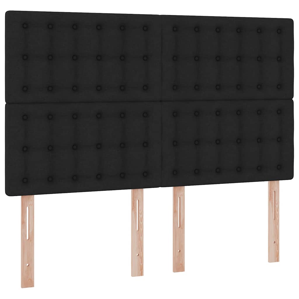 LED tárolós ágy matraccal Fekete 140 x 200 cm Szövet