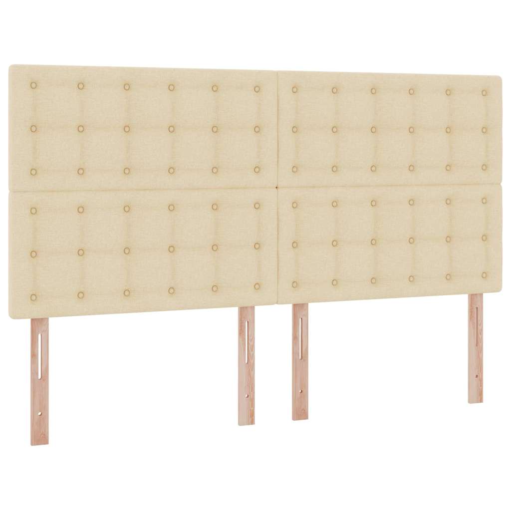 LED tárolós ágy matraccal Krém 160 x 200 cm Szövet