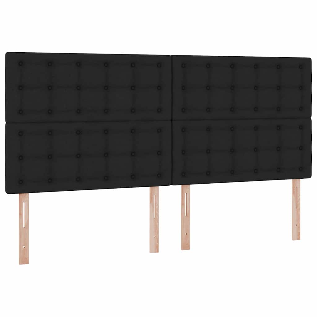 LED tárolós ágy matraccal Fekete 200 x 200 cm Szövet