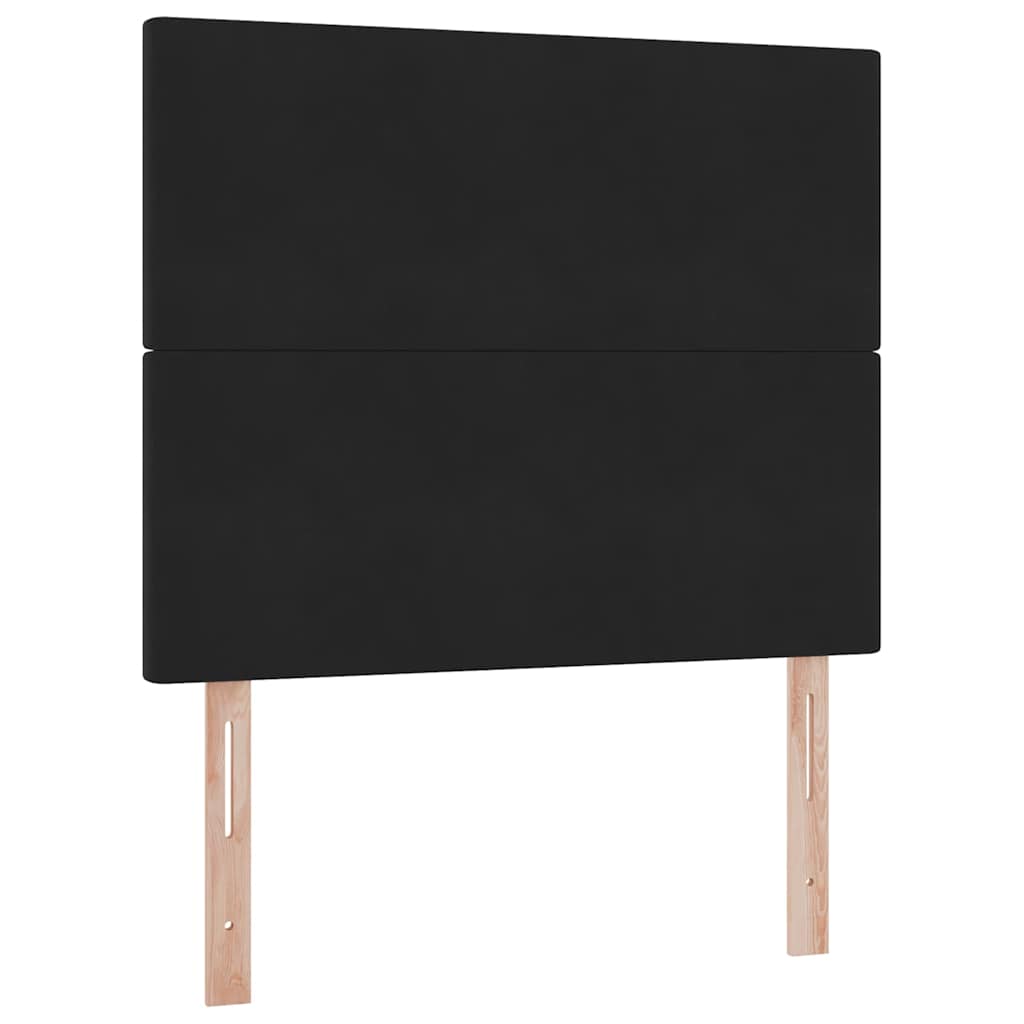LED tárolós ágy matraccal Fekete 120 x 200 cm Bársony