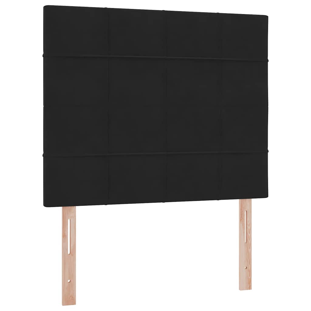 LED tárolós ágy matraccal Fekete 120 x 200 cm Bársony