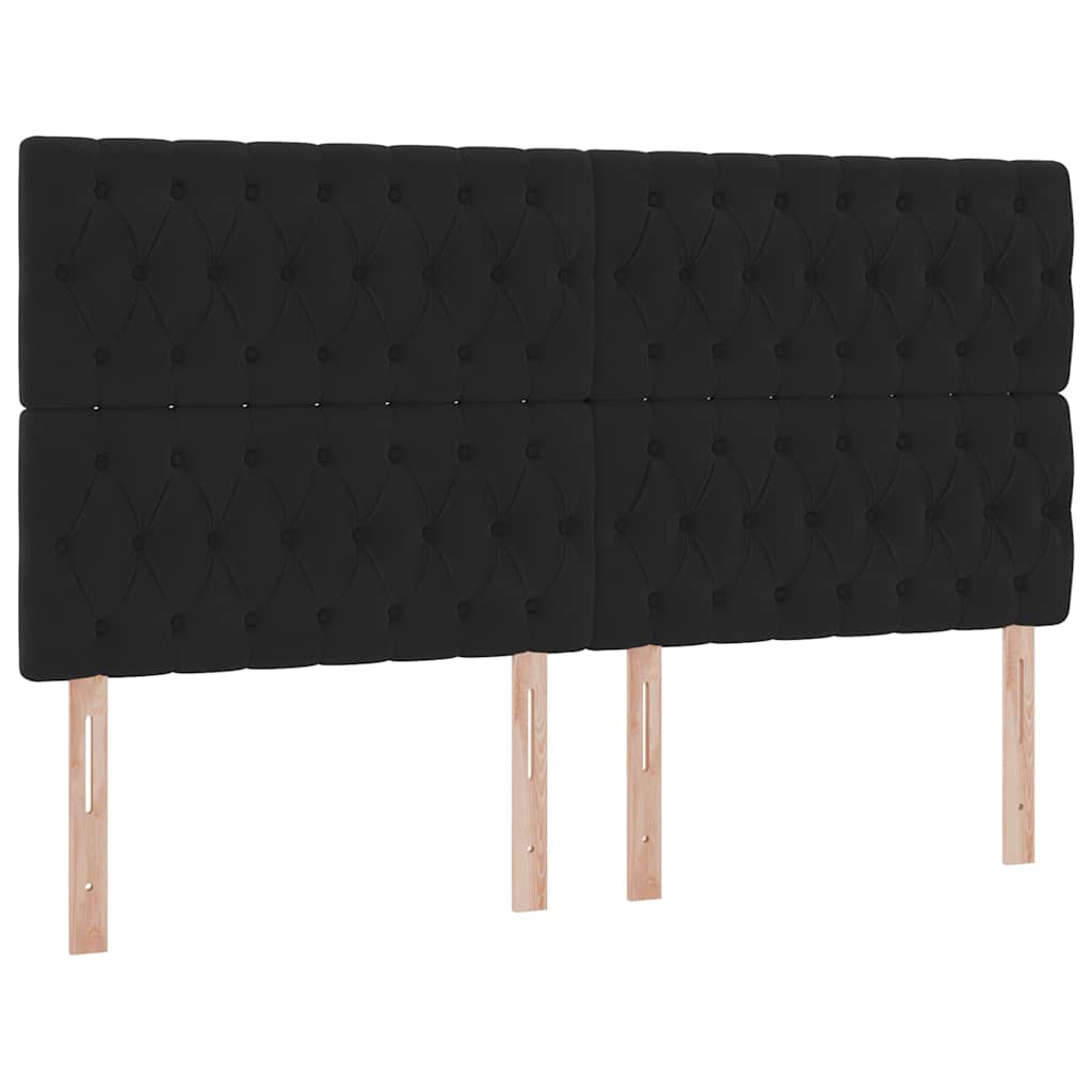LED tárolós ágy matraccal Fekete 180 x 200 cm Bársony