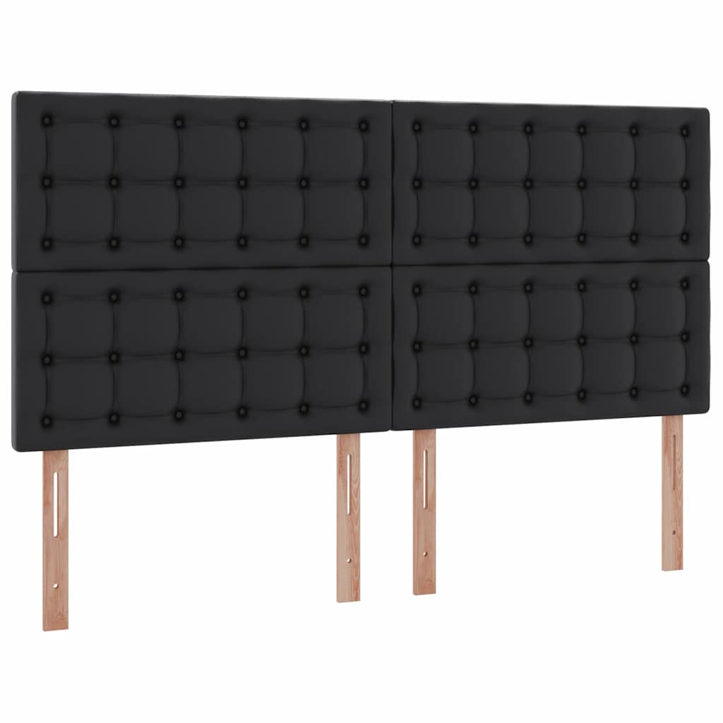 Ágy tárolóval és LED lámpával Fekete 180 x 200 cm Műbőr