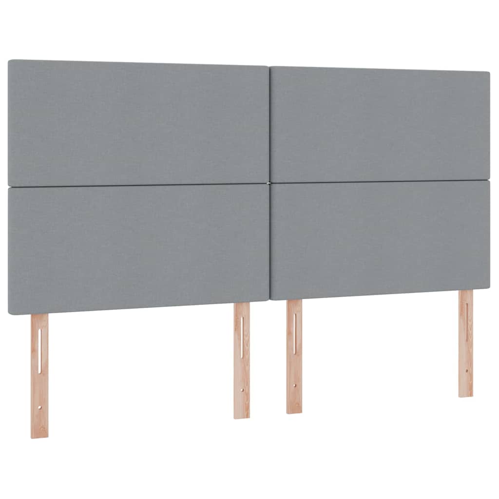 LED tárolós ágy matraccal Világosszürke 180 x 200 cm Szövet