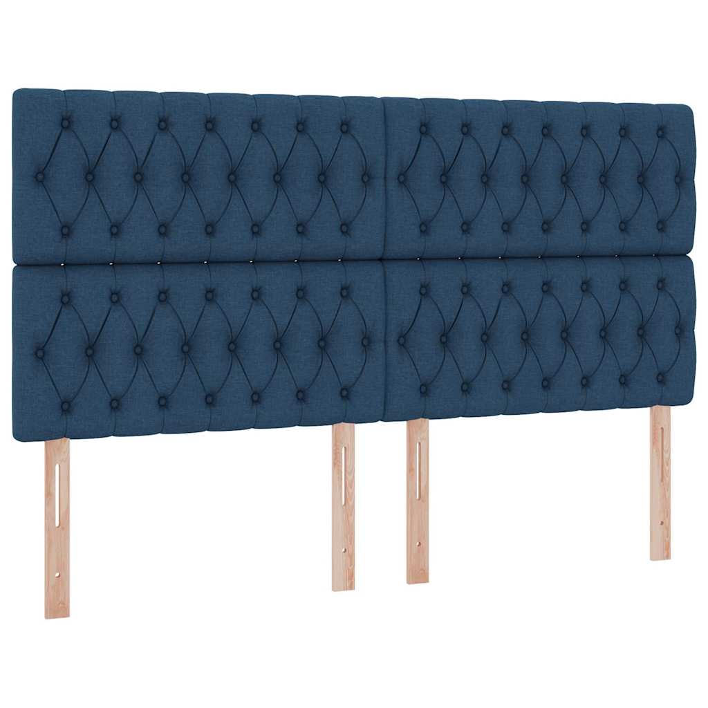 LED tárolós ágy matraccal Kék 180 x 200 cm Szövet