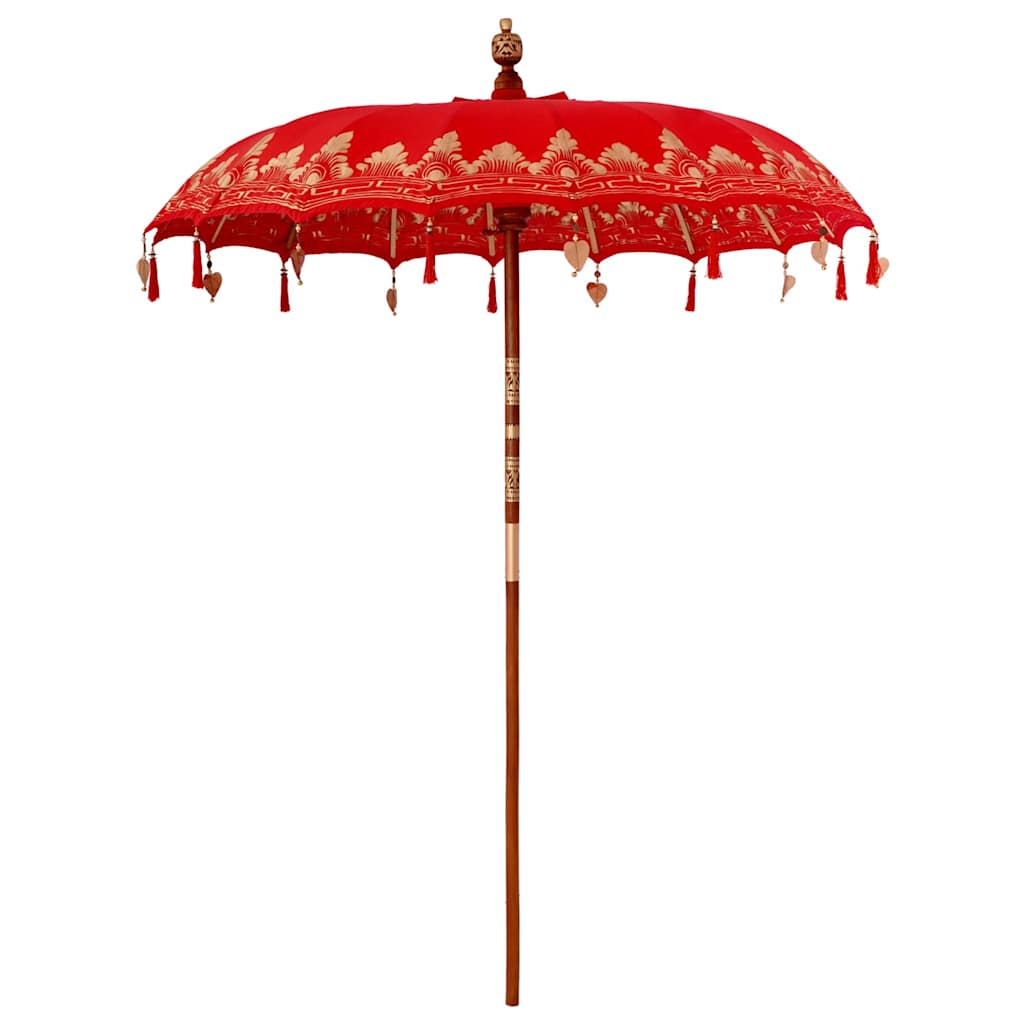 Balinéz napernyő alappal Piros 185 x 185 x 260 cm Pamut