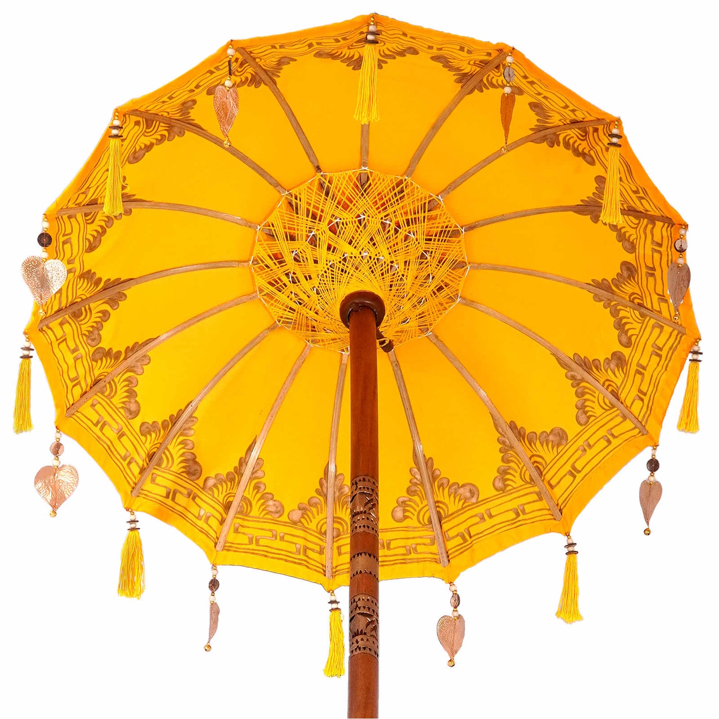 Balinéz napernyő alappal Sárga 95 x 95 x 260 cm Pamut