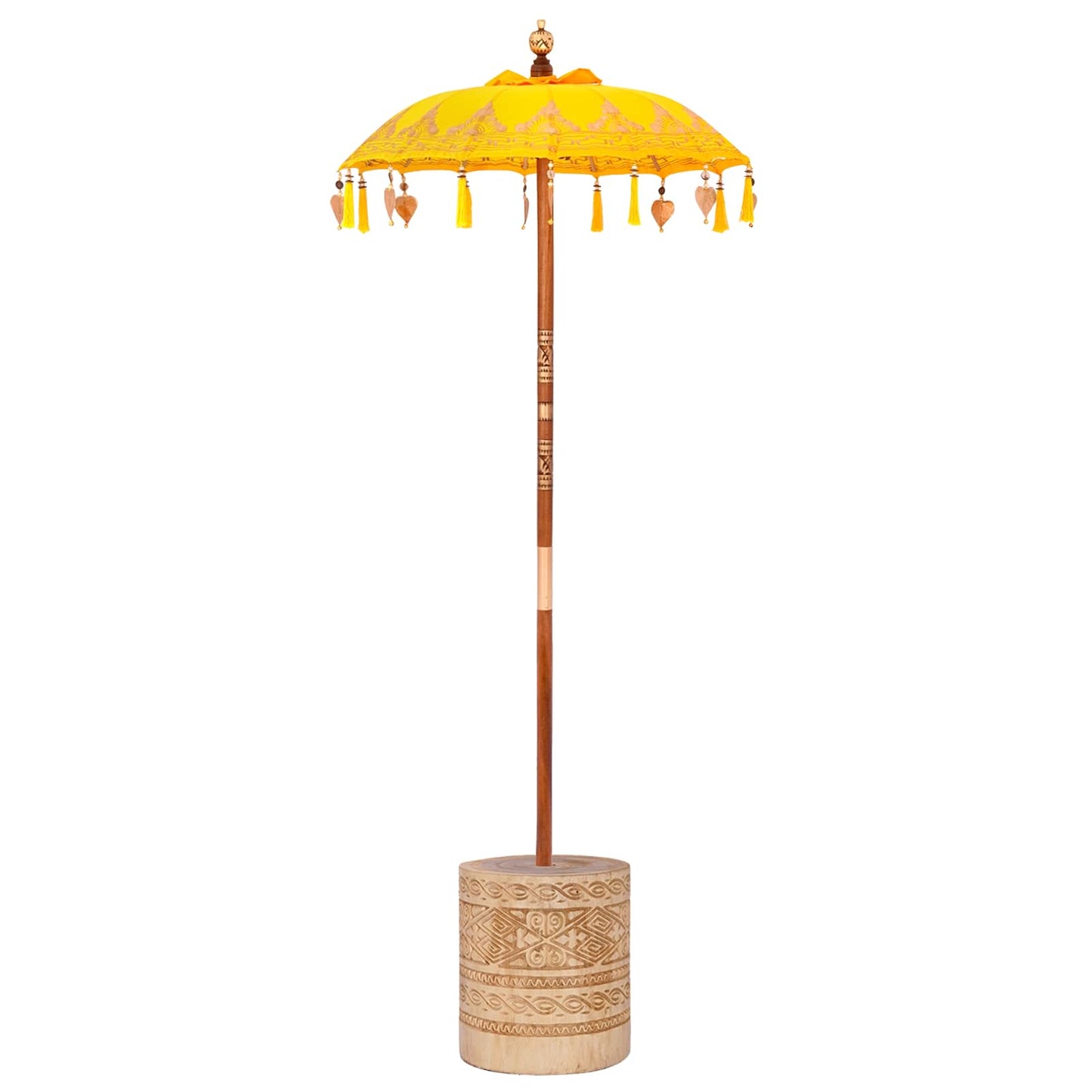 Balinéz napernyő alappal Sárga 95 x 95 x 260 cm Pamut