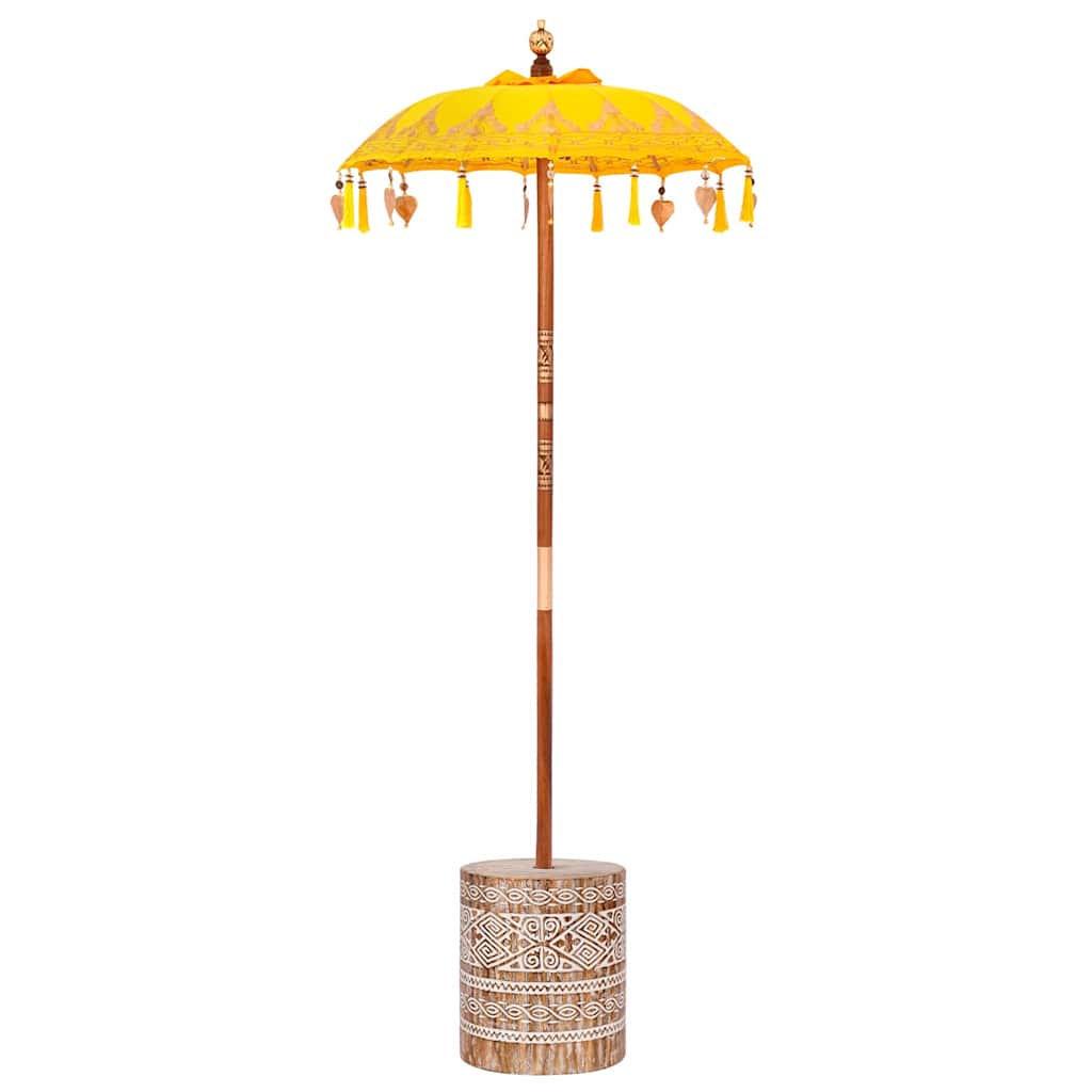 Balinéz napernyő alappal Sárga 95 x 95 x 260 cm Pamut