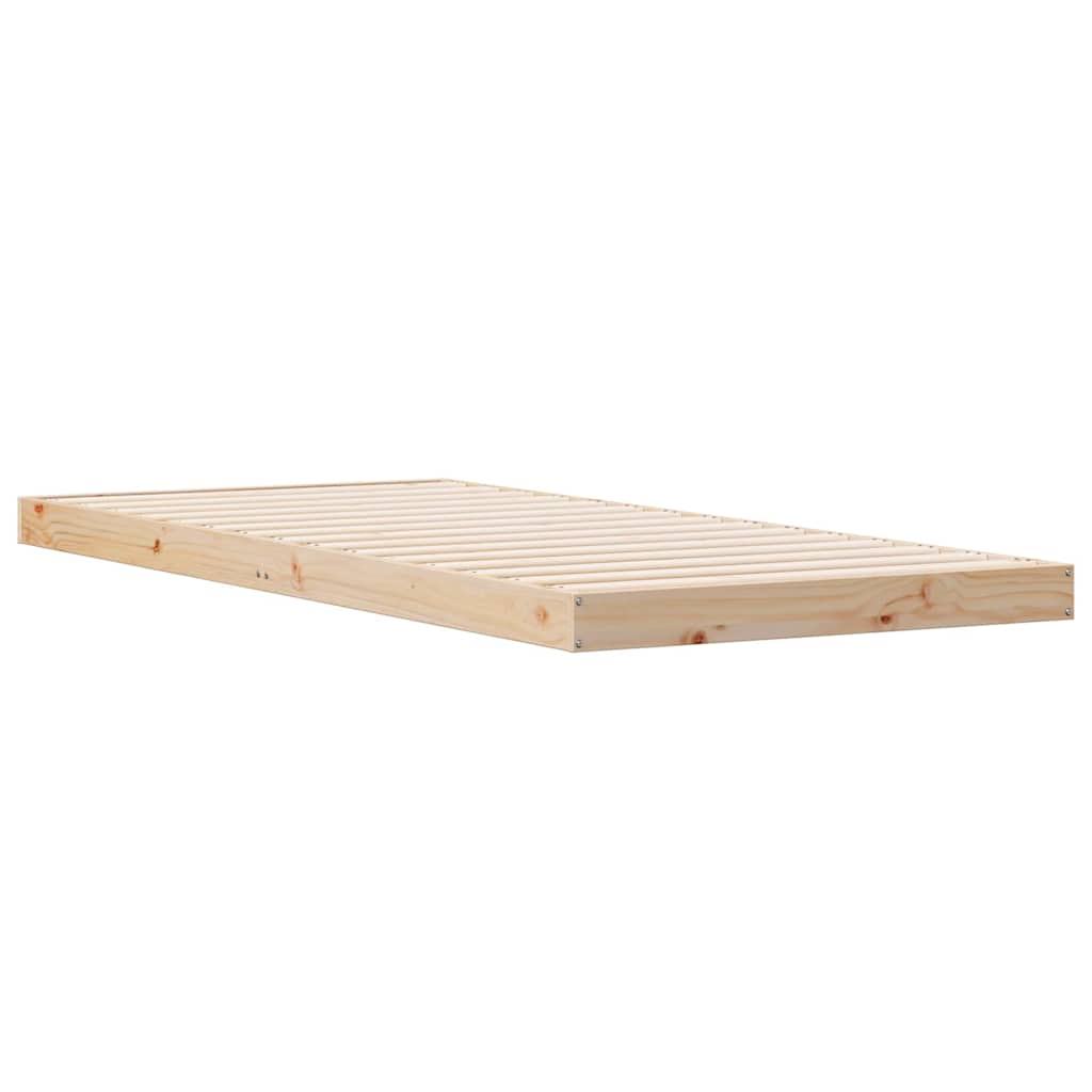 Földi ágykeret Természetes 80 x 220 cm Tömör fenyőfa