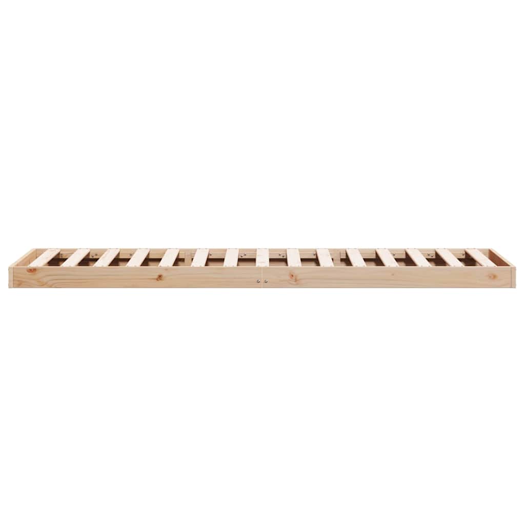 Földi ágykeret Természetes 90 x 220 cm Tömör fenyőfa