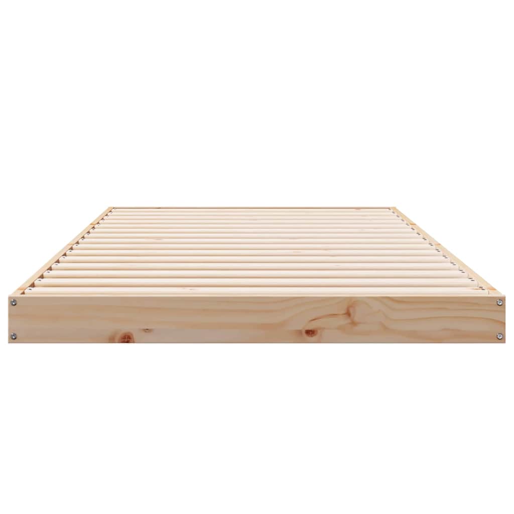Földi ágykeret Természetes 100 x 220 cm Tömör fenyőfa