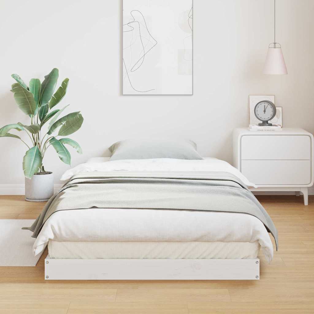 Padlós ágykeret Fehér 100 x 220 cm Tömör fenyőfa
