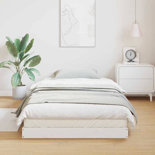Földi ágykeret Fehér 100 x 220 cm Tömör fenyőfa