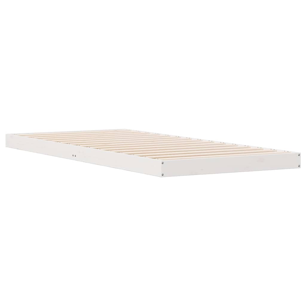 Padlós ágykeret Fehér 100 x 220 cm Tömör fenyőfa