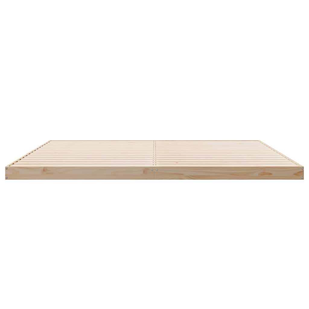 Földi ágykeret Természetes 180 x 220 cm Tömör fenyőfa