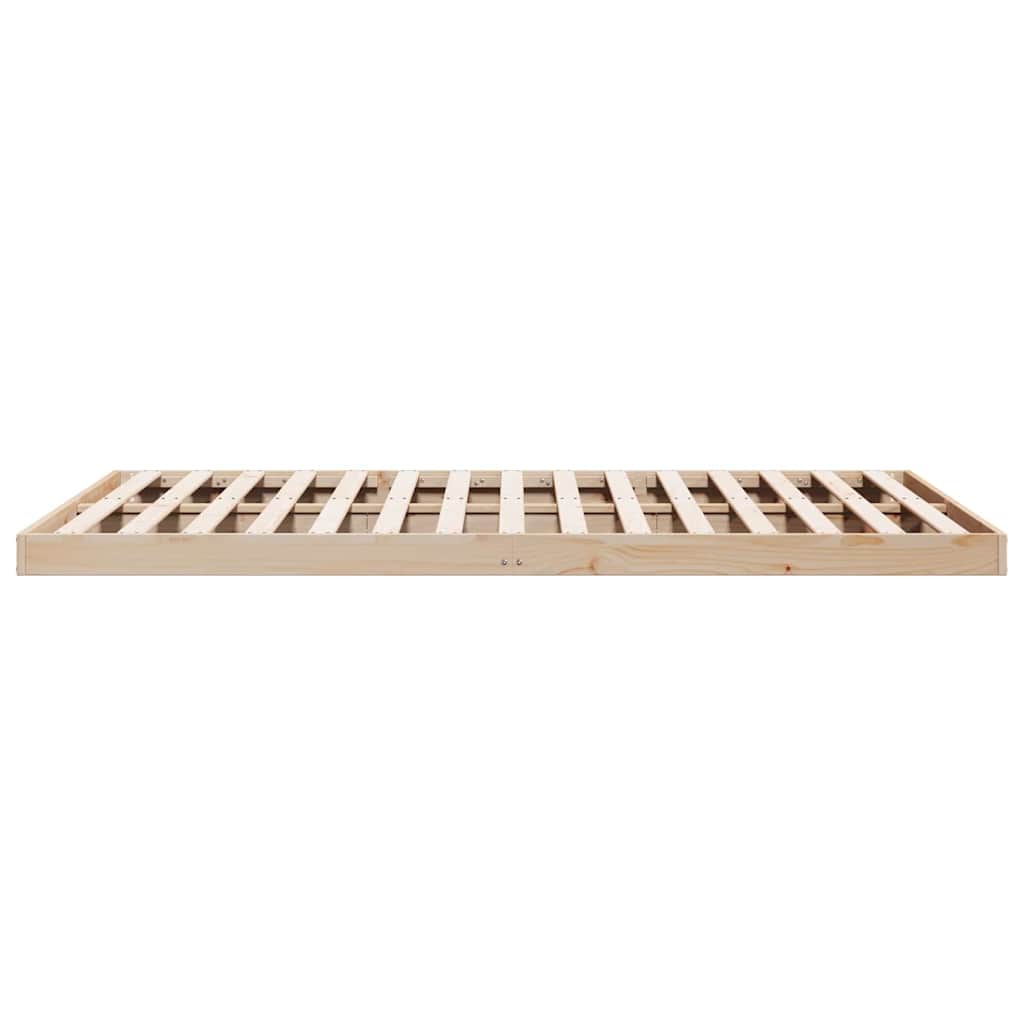 Földi ágykeret Természetes 180 x 220 cm Tömör fenyőfa