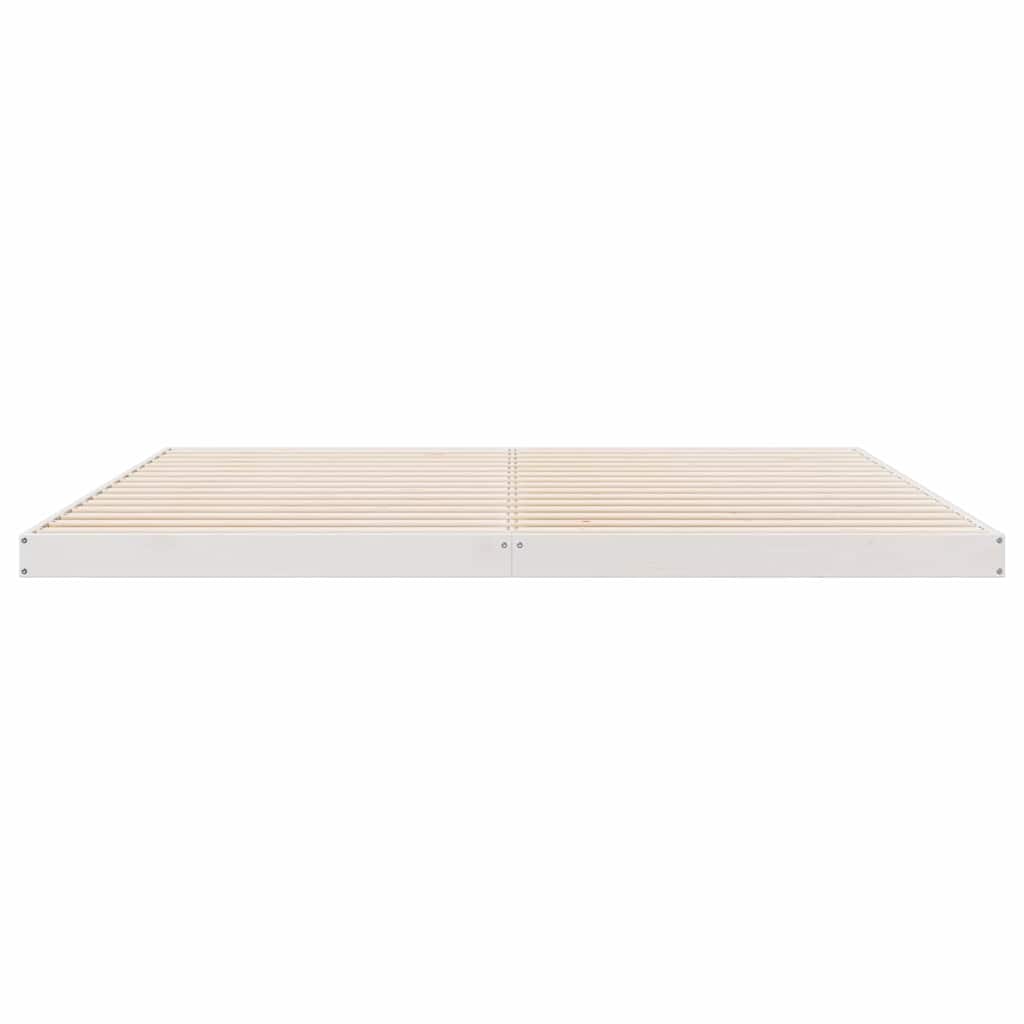Földi ágykeret Fehér 200 x 220 cm Tömör fenyőfa