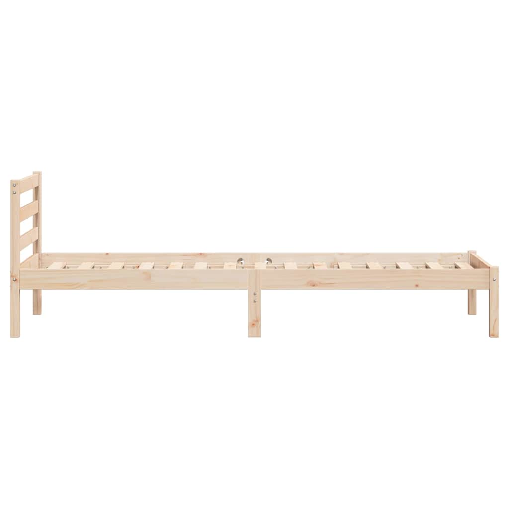 Ágykeret fejtámlával Barna 215,5 x 85,5 x 69,5 cm Tömör fenyőfa