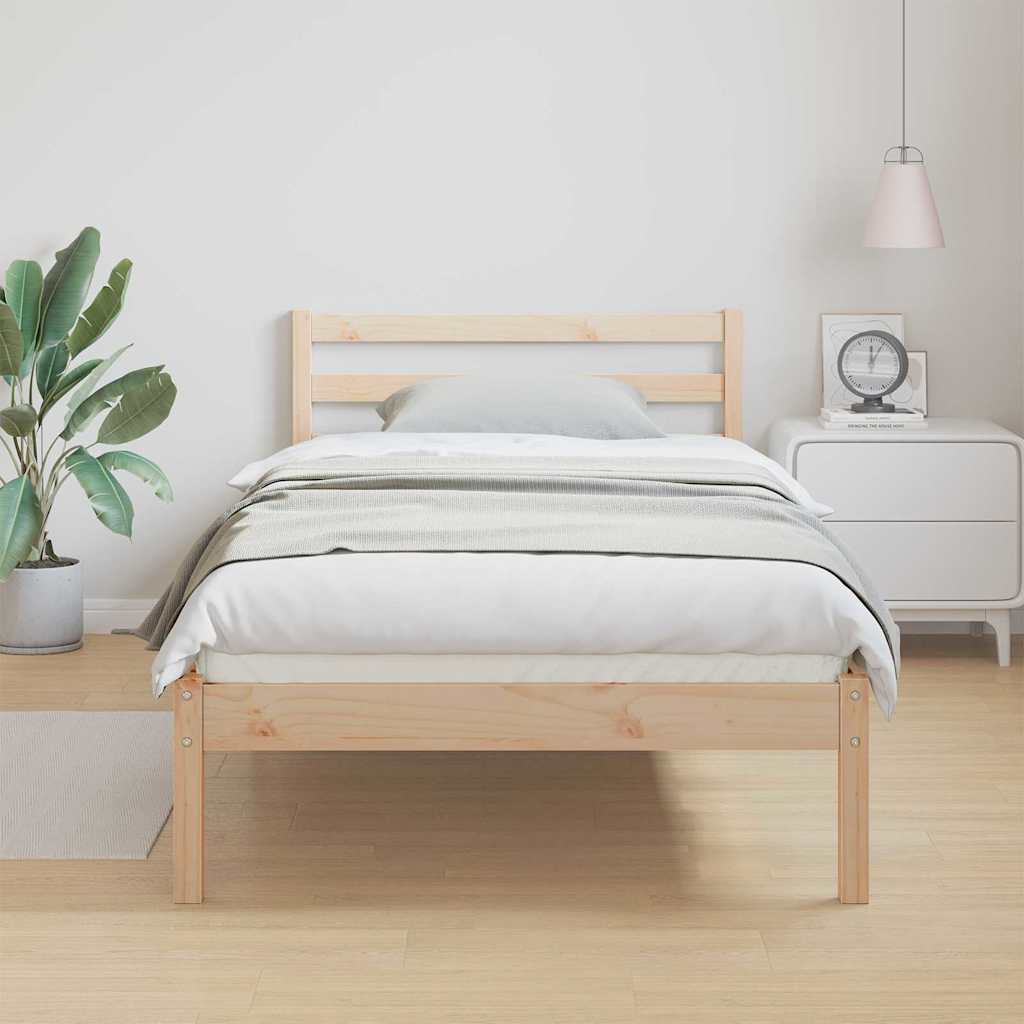 Ágykeret fejtámlával Barna 215,5 x 95,5 x 69,5 cm Tömör fenyőfa