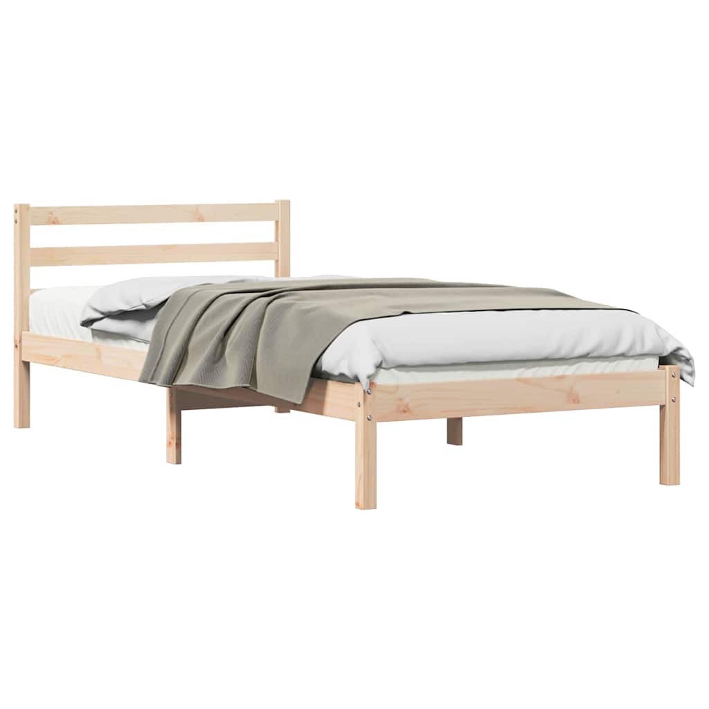 Ágykeret fejtámlával Barna 225,5 x 95,5 x 69,5 cm Tömör fenyőfa