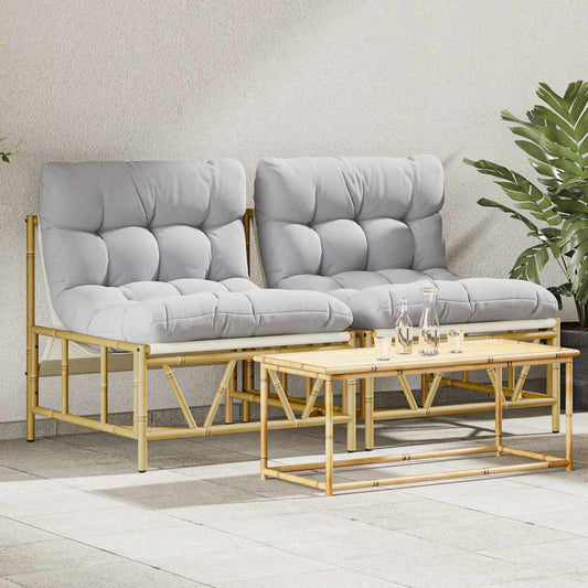 Kültéri ülőhelyek párnával 2 pcs Világosszürke Acél