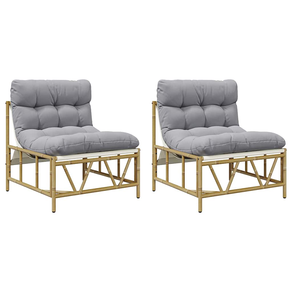 Kültéri ülőhelyek párnával 2 pcs Világosszürke Acél