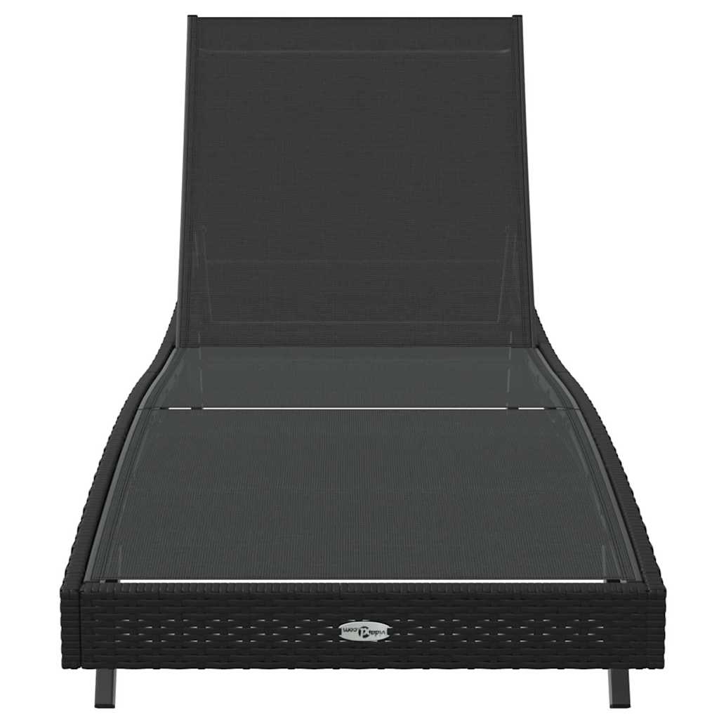 Napozó Fekete 197 x 70 x 82 cm polirattan