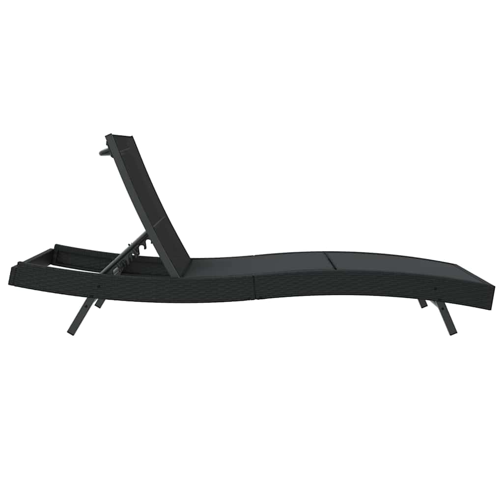 Napozó Fekete 197 x 70 x 82 cm polirattan