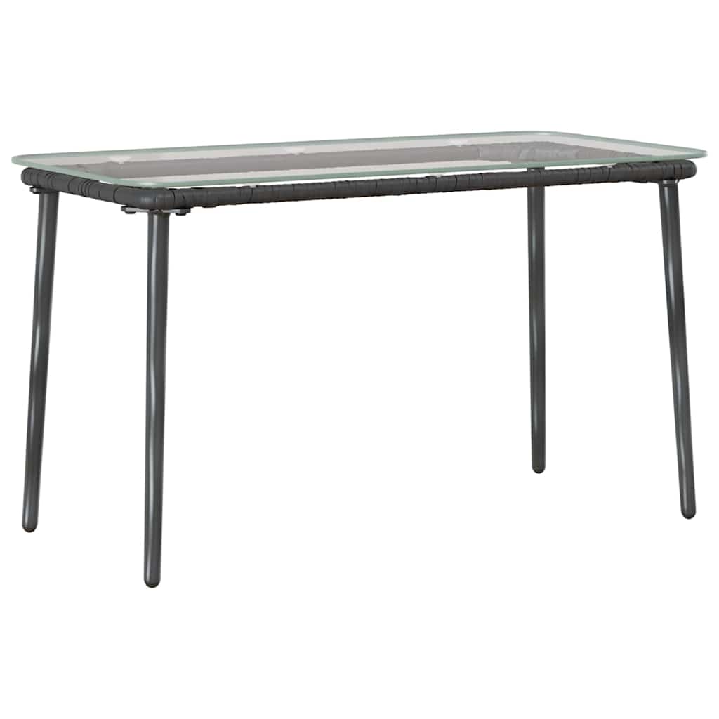 Kerti Asztal Fekete 80 x 40 x 45 cm polirattan