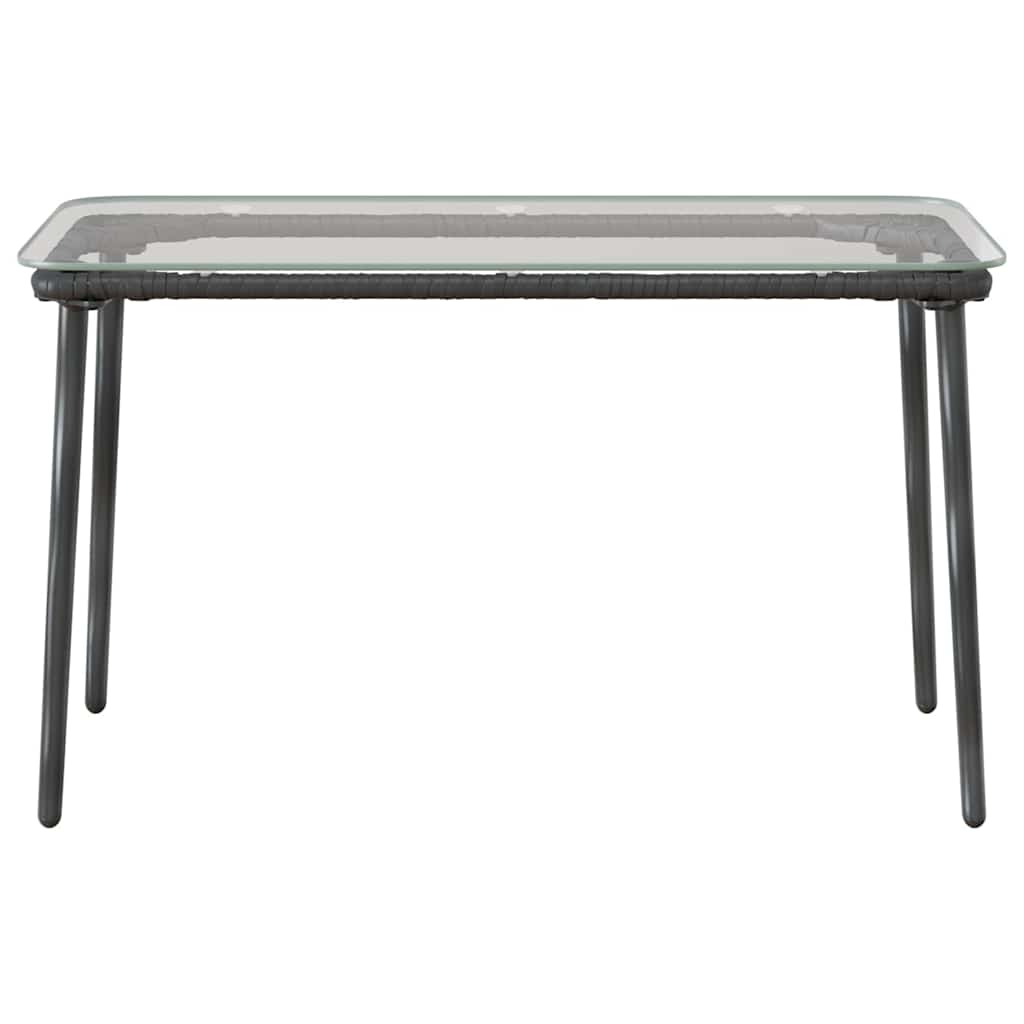 Kerti Asztal Fekete 80 x 40 x 45 cm polirattan