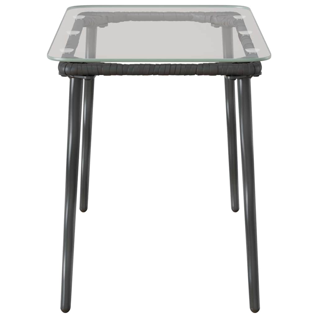 Kerti Asztal Fekete 80 x 40 x 45 cm polirattan