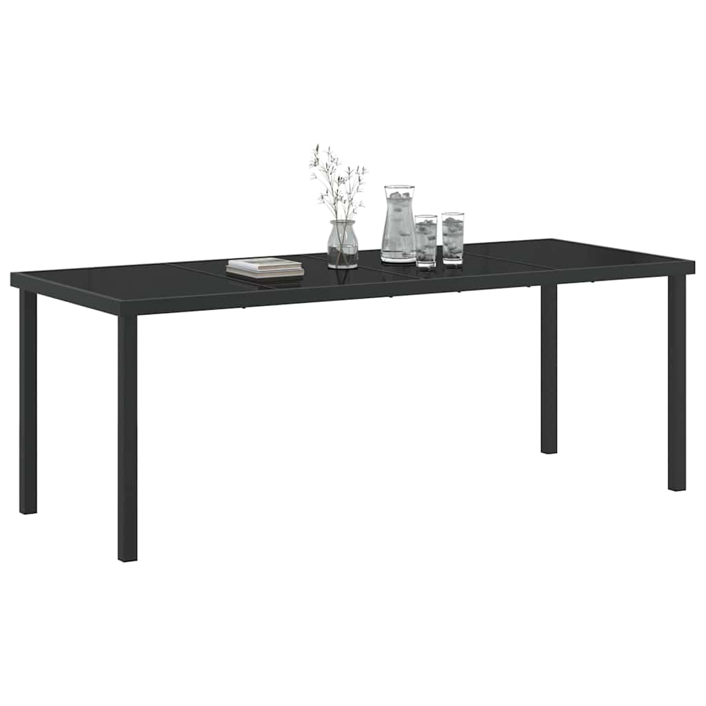Kerti Asztal Fekete 200 x 80 x 73 cm Fém