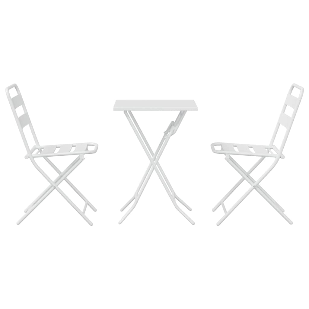 Kert Bistro Készlet 3 pcs Fehér Acél