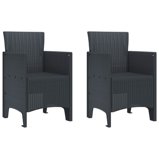 Kerti Szék párnával 2 pcs Antracit 53 x 49 x 85 cm Polipropilén