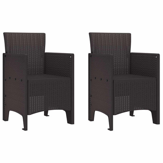 Kerti Szék párnával 2 pcs Barna 53 x 49 x 85 cm Polipropilén
